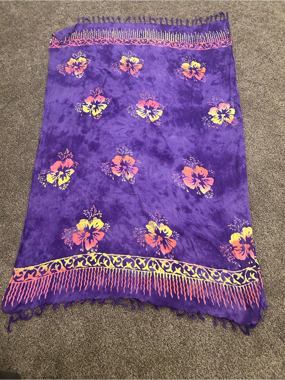 Purple Floral Beach Sarong Wrap